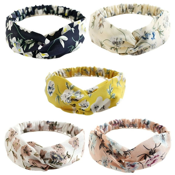TELOLY 5Pcs Headbands for Women,Cloth Head Wrap,Bandana Headbands for Women,Mixing3