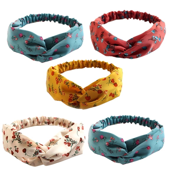 TELOLY 5Pcs Headbands for Women,Cloth Running Headband,Sweatbands for Women,Mixing4