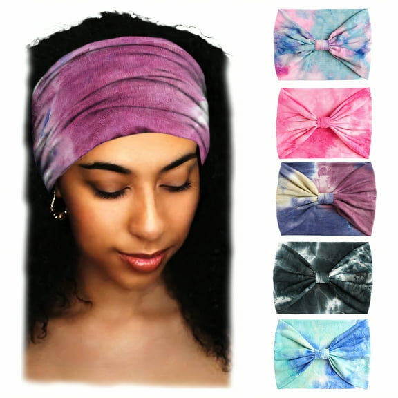 TELOLY 5Pcs Headbands for Women,Cloth Sweat Bands,Sweatbands for Women,Mixing3