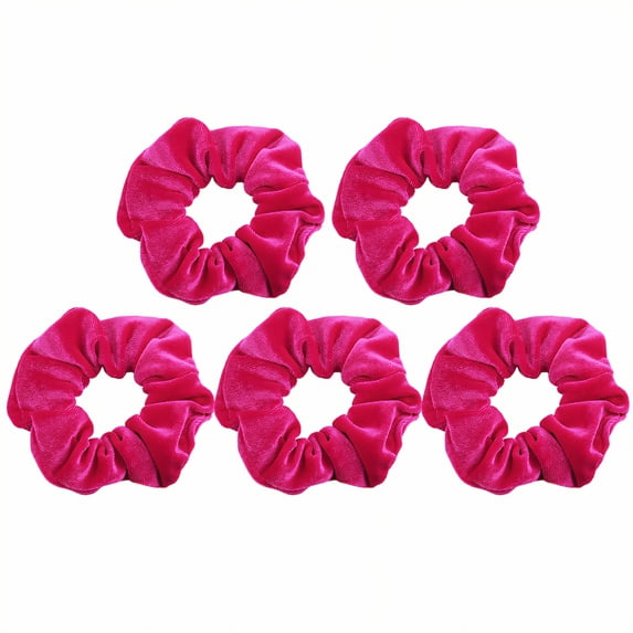 TELOLY 5Pcs Scrunchies for Women Velvet Touch = Instant Soft Look Women Accessories No-Slip After Tying Hair style5