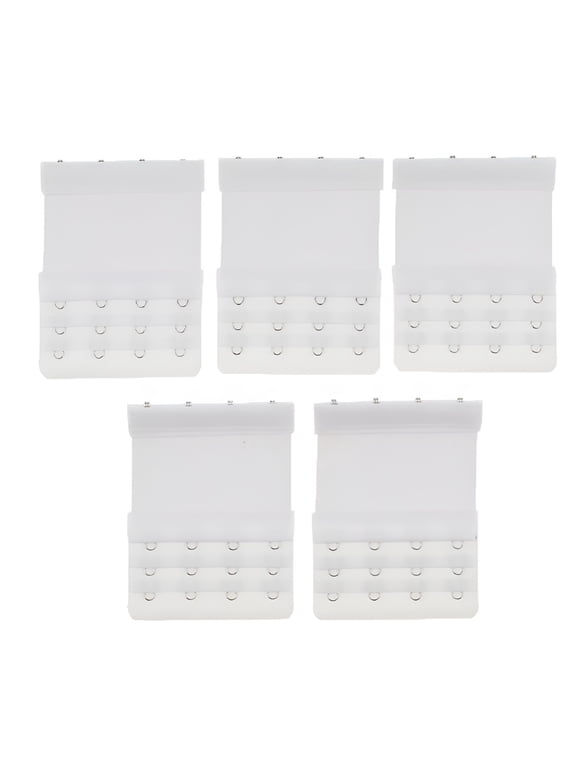 5Set Extender 4 Hook Women Brassiere Elastic Back Extension Accessories White