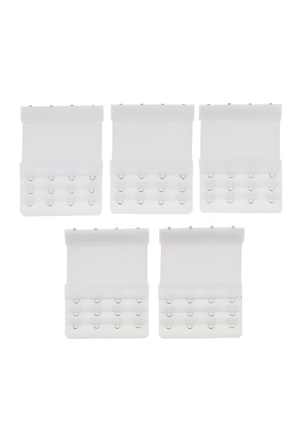 5Set Extender 4 Hook Women Brassiere Elastic Back Extension Accessories White