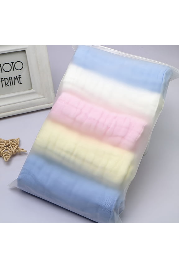 5pcs Infant White Cotton Baby Cloth Diaper Washable NappyRandom Colour