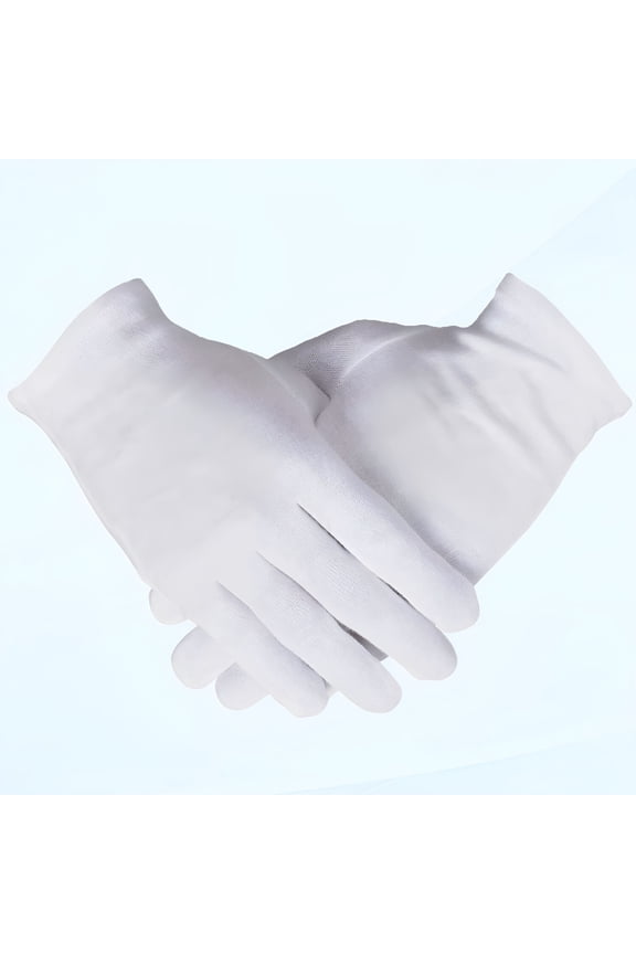 6 Pairs 100% Cotton Gloves for Women, White Archival Coin Jewelry Inspection Gloves