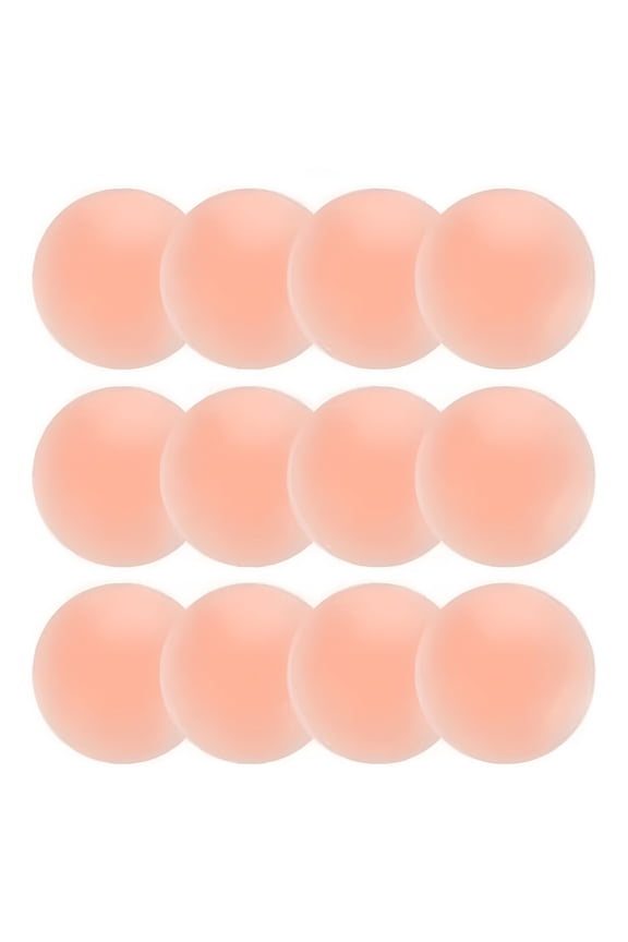 6 Pairs Nipple Covers Silicone Pasties for Women, Reusable Nippleless Covers Invisible Adhesive Sticky Breast Petals Cream