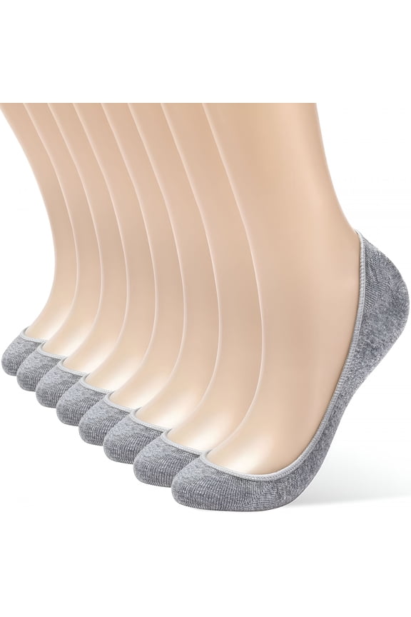 6 Pairs No Show Socks Womens,Ultra Low Cut Liner Non Slip Footies Socks for Flats Invisible Shoe Size 5-8/9-11