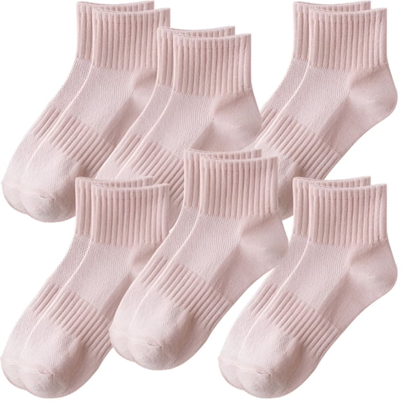 TELOLY 6 Pairs Pink Women'S Running Ankle Socks Athletic Sport Socks Cushioned
