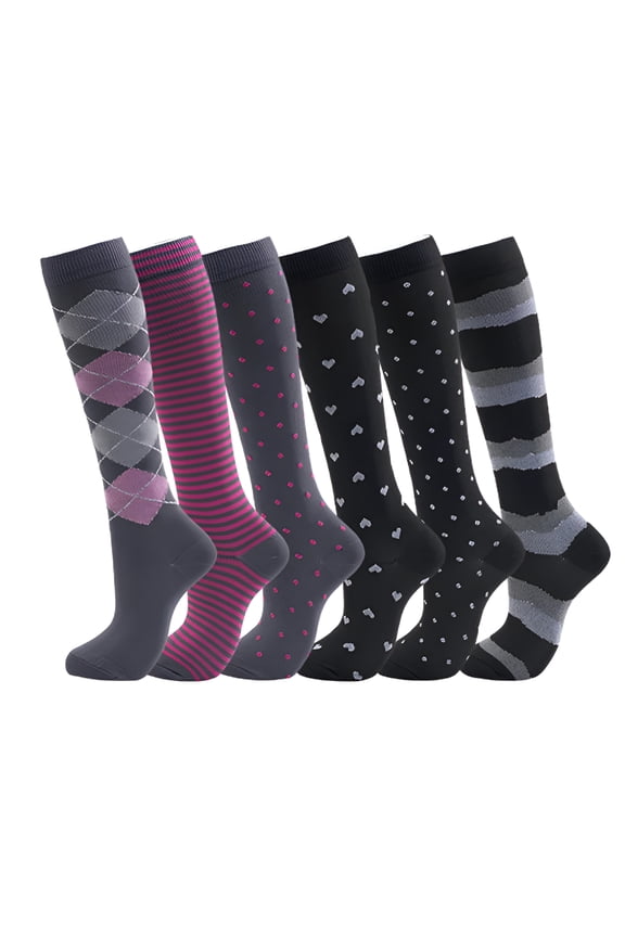 6 Pairs Women'S Warm Knee High Socks Winter Sweat Absorbing Thermal Boot Socks Long Thick Leg Warmers for Running Hiking Work