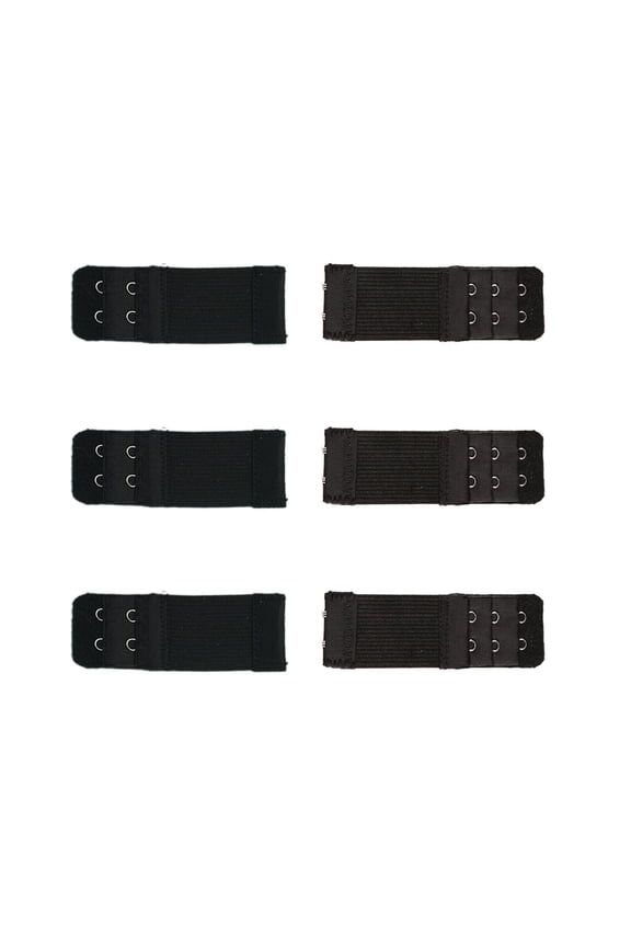 6 Pcs Bra Extender,3.5" Customizable Fit with Various Sizes Bra Extender Value Pack,Rust-Resistant Stainless Steel Fasteners Bra Band Extension Strap,Black