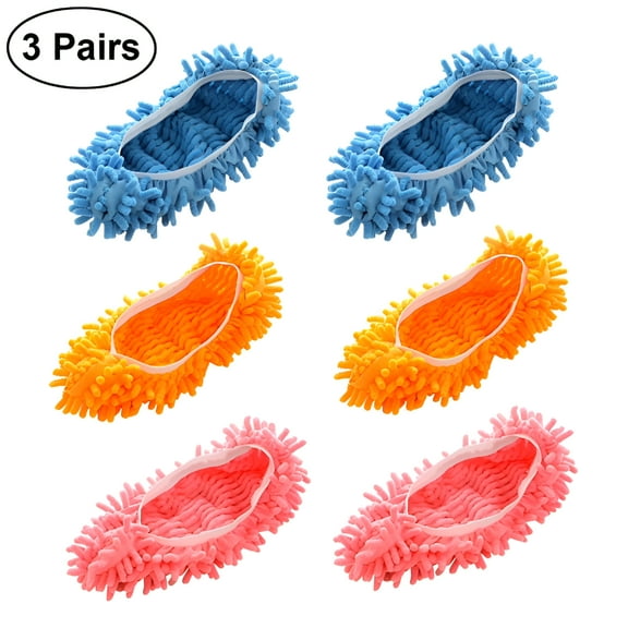 TELOLY 6 Pcs Mop Slippers Cover Microfiber Foot Socks Wipe The Floor Cleaning Car Washing