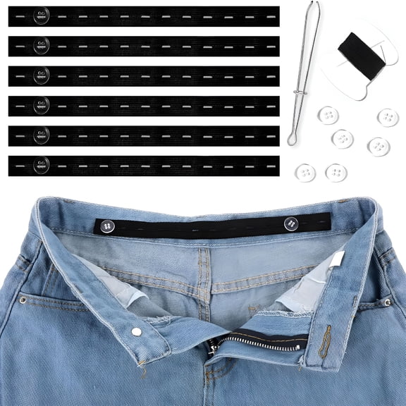 TELOLY 6 Pcs Waist Tightener for Pants Women Jeans Button Tightener Pants Adjuster Waist Tightener Jeans Waist Tightener Jean Button Waist Tightener Elastic Waist Extenders