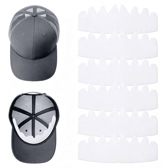 TELOLY 6 Pcs White Baseball Caps Inserts Shapers, Flexible Washable Reusable Hat Liner Cap Fitter Inserts, Felt Hat Sweat Liner Hat Support Brim Shaper for Snapback Caps Fitted Caps Sport Caps
