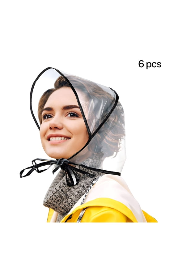 6 Pcs Women'S Rain Bonnet with Visor Clear Waterproof Plastic Rain Bonnet Hat for Women Female