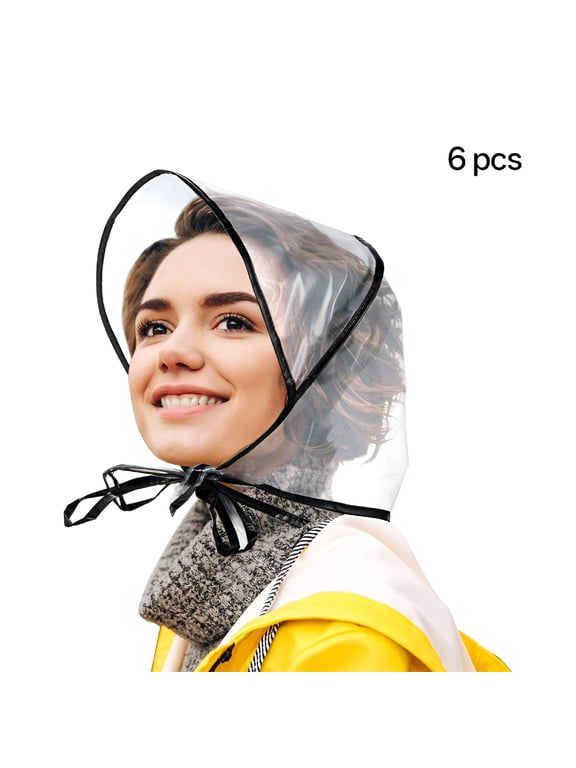 6 Pcs Women'S Rain Bonnet with Visor Clear Waterproof Plastic Rain Bonnet Hat for Women Female