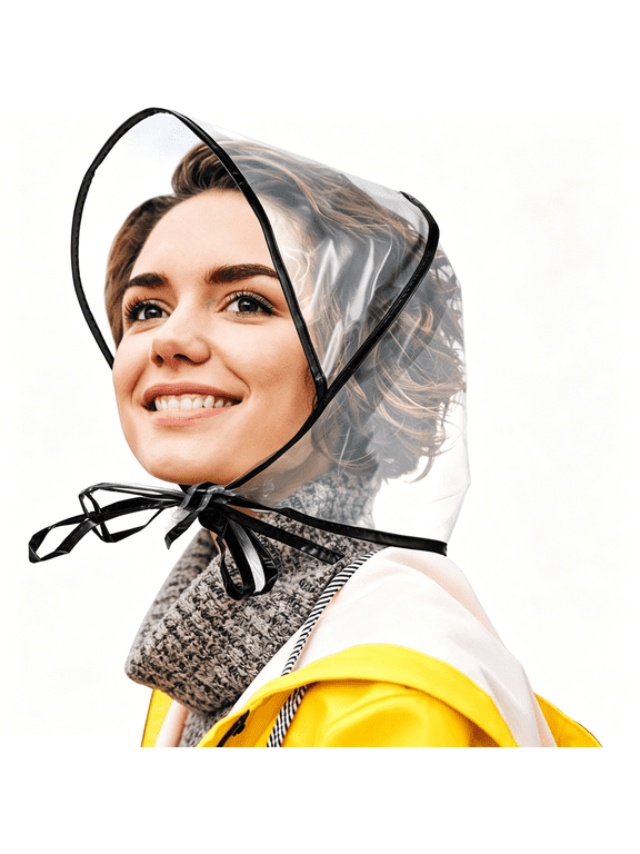 6 Pcs WomenS Rain Bonnet with Visor Clear Waterproof Plastic Rain Bonnet Hat for Women
