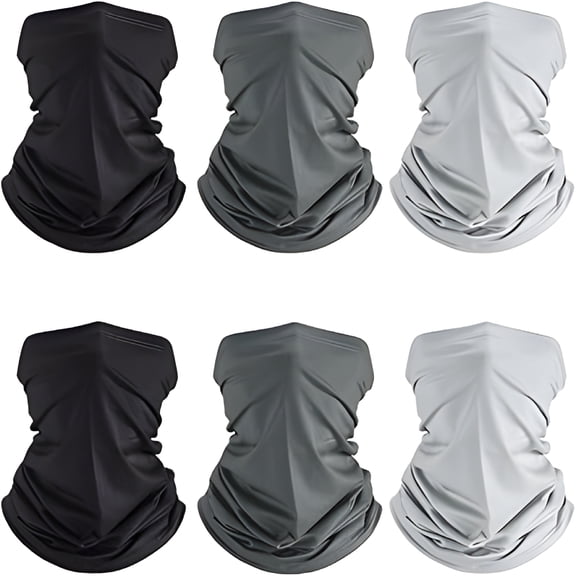 TELOLY 6 Pieces Summer Uv Protection Cooling Neck Gaiter Face Clothing Neck Gaiter Mask Scarf Sunscreen Breathable Bandana