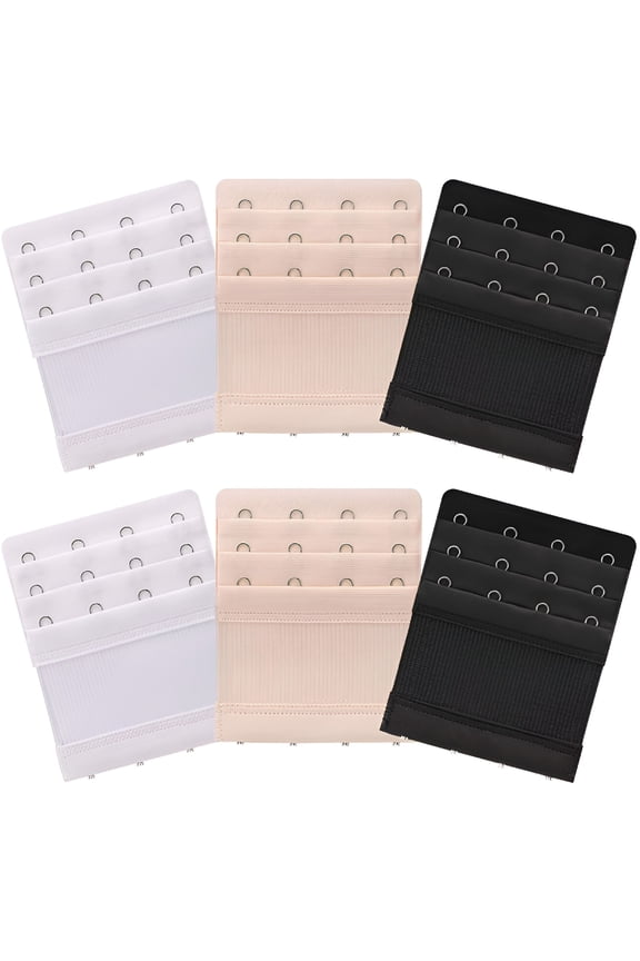 6 Pieces Women'S Soft Comfortable Elastic Bra Extenders Bra Extension Strap 4 Hook 3 Row Lady'S Bra Extender Bra Band
