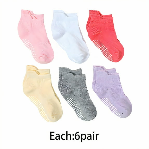 TELOLY 6Pack Toddler Socks,All-Day Wear Without Discomfort Toddler Socks 4T-5T,No Squeeze, No Slipping Kids Socks,Style4