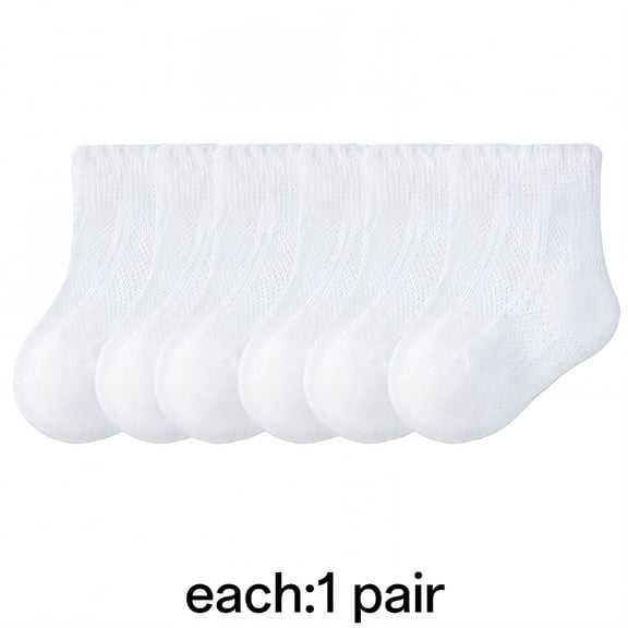 TELOLY 6Pack Toddler Socks,Rounded Tip That Won’T Squeeze Toes Toddler Socks 4T-5T,Stays Flat, No Thread Unraveling Kids Socks,White,L