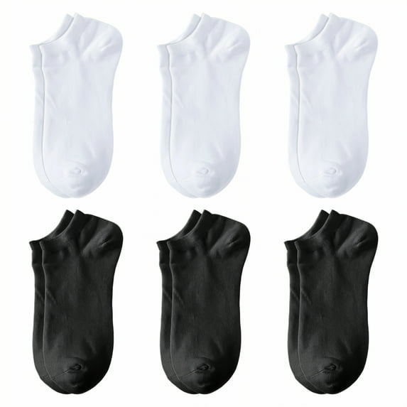 TELOLY 6Pairs Ankle Socks Men,Size 37-58 Athletic Socks,Low-Cut Ankle Socks Mens No Show Socks,Combination1