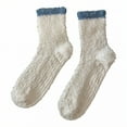 thumbnail image 1 of TELOLY 6Pairs Fuzzy Socks for Women,Winter Slipper Socks for Women,Plush Coral Fleece Socks Long Socks for Women,White, 1 of 1