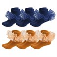 thumbnail image 1 of TELOLY 6Pairs Kids Socks,1-3 Years Old Ruffle Socks,3D Anti-Slip Heel Design Lace Socks,Style3,12-15Cm, 1 of 1