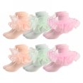 thumbnail image 1 of TELOLY 6Pairs Kids Socks,6-8 Years Old Ruffle Socks,Girly Elegance Socks Lace Socks,Style2,18-20Cm, 1 of 1