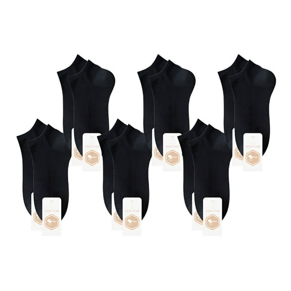 TELOLY 6Pairs Mens Ankle Socks9-13Mens Ankle Socks Size 9-11 Men's Socks ,Black