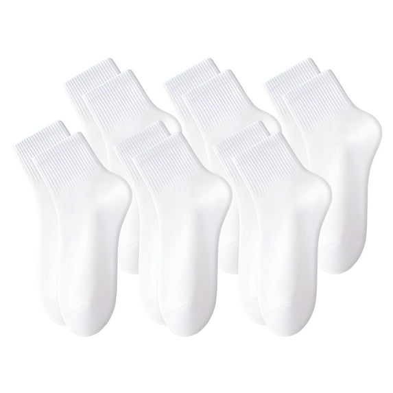 TELOLY 6Pairs Mens Ankle Socks9-13Mens Ankle Socks Size 9-11 Men's Socks ,White