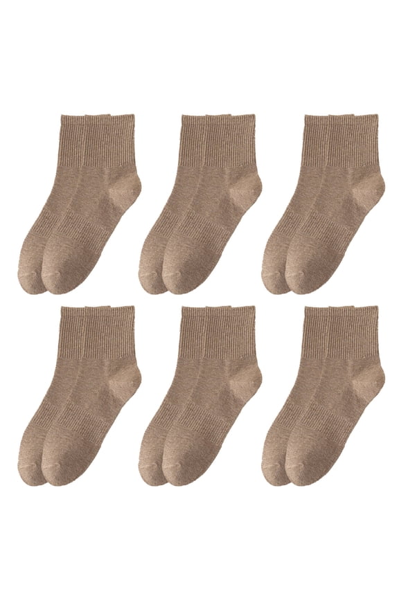 6Pairs Mens Ankle Socks,Pilling-Free Process Mens Ankle Socks Size 10-13,Mid-Rise Design Moisture Wicking Socks Men,Khaki