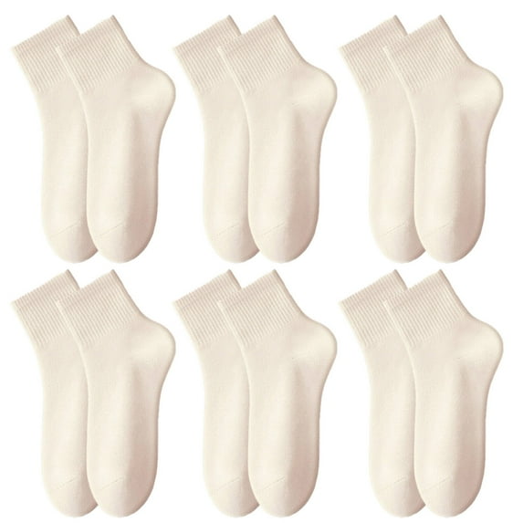 TELOLY 6Pairs Mens Ankle Socks9-13Mens Ankle Socks Size 9-11 Men's Socks ,Beige