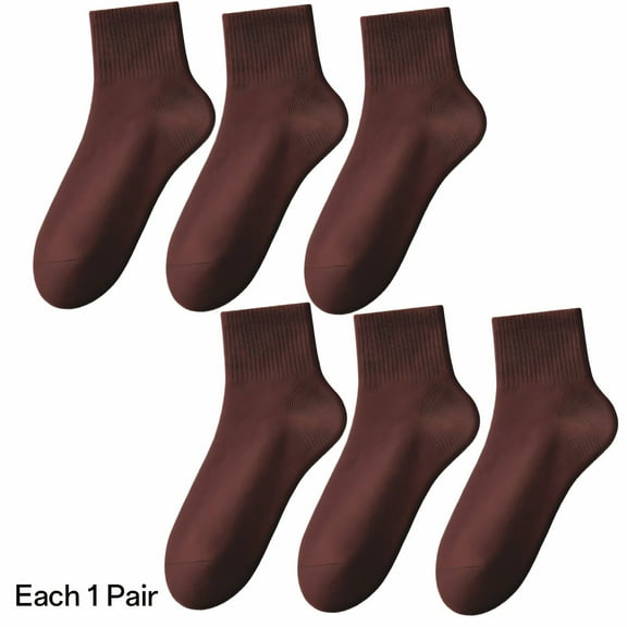TELOLY 6Pairs Mens Ankle Socks,Pilling-Resistant Moisture Wicking Socks Men,Smooth Fit Mens Athletic Socks,Coffee