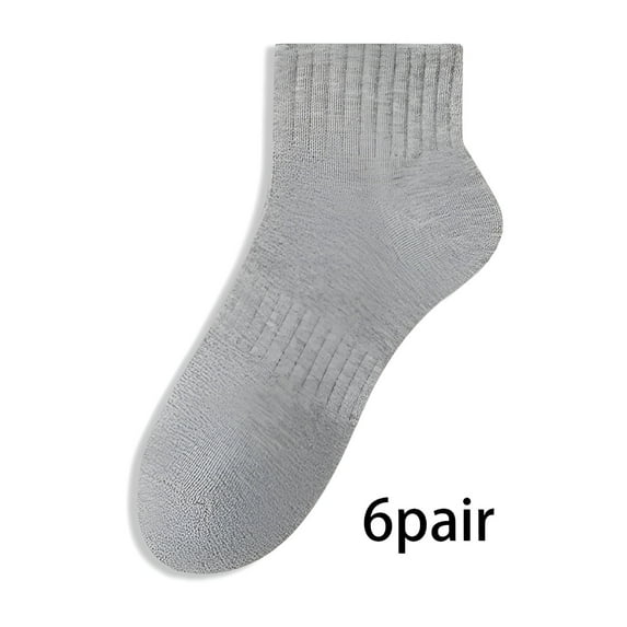 TELOLY 6Pairs Mens Ankle Socks9-13Mens Ankle Socks Size 9-11 Men's Socks ,Gray2