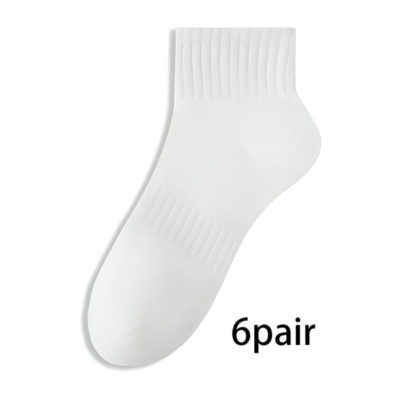 TELOLY 6Pairs Mens Ankle Socks9-13Mens Ankle Socks Size 9-11 Men's Socks ,White