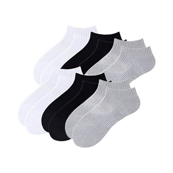 TELOLY 6Pairs Mens Ankle Socks,Swift Heat Discharge Moisture Wicking Mens Ankle Socks Size 9-11,Cushioning Comfort Mens Athletic Socks,Colormixing1