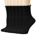 thumbnail image 1 of TELOLY 6Pairs Ruffle Socks Woman,Custom Fit Cuff Ruffle Socks,Offers Support Without Restriction Frilly Socks Women,Style3, 1 of 5