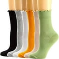 thumbnail image 1 of TELOLY 6Pairs Ruffle Socks Woman,Moisture-Wicking Technology Frilly Socks,Helps Keep Feet Dry Womens Ruffle Socks,Style1, 1 of 5