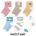 thumbnail image 1 of TELOLY 6Pairs Toddler Socks,Quick Heat Release Breathable Structure Toddler Socks 2T-3T,Simple and Aesthetic Design Kids Socks,Colormixing1,S, 1 of 4