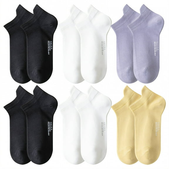 TELOLY 6Pairs Ankle Socks for Women,Ankle Socks for Women 9-12,100%Cotton Low Cut Socks