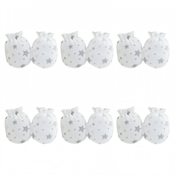 TELOLY 6 Pairs Baby Mittens,Cotton Mittens for Newborn Baby Girls,Baby Mittens 0-6 Months,Style4