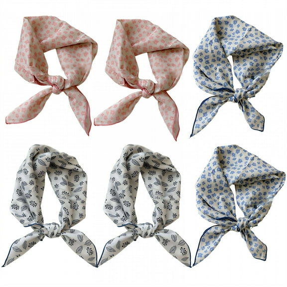 TELOLY 6Pcs Bandanas for Women,Suitable for Spring and Summer Blue Bandana,58*58cm Bandana Set