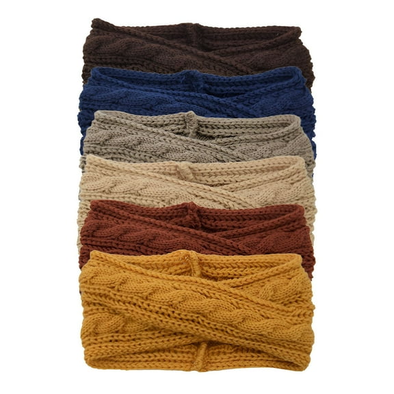 TELOLY 6Pcs Headbands for Women,Yarn Hair Scarf,Hairbands for Women's Hair,Mixing1