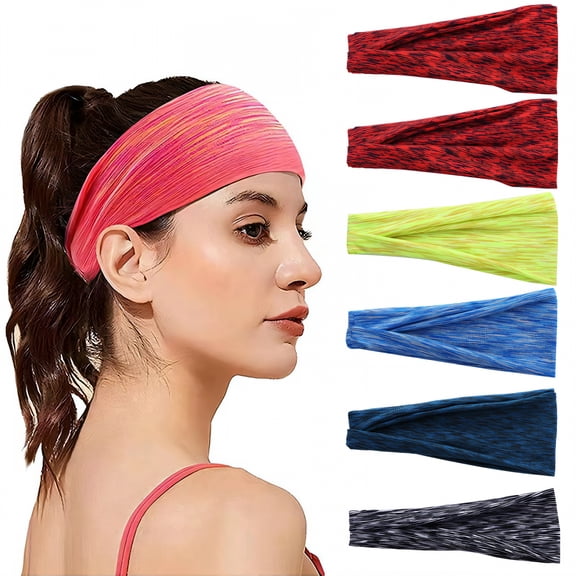 TELOLY 6Pcs Headbands for Women,Cloth Sweat Band,Elastic Headbands for Women,Mixing5
