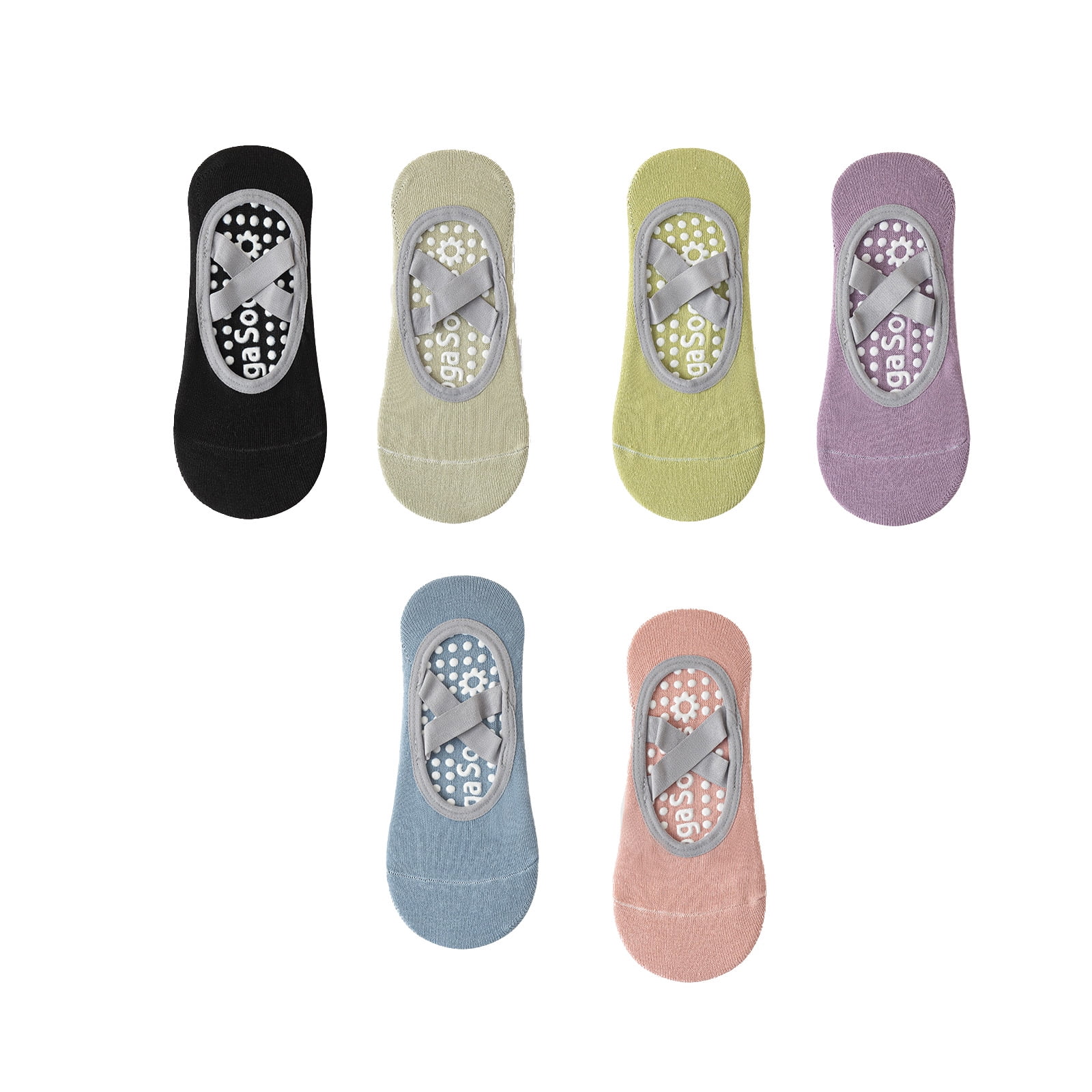 TELOLY 6Pcs Pilates Socks,Professional Non-Slip Design Barre Socks,Comfortable Fit Non Slip Socks