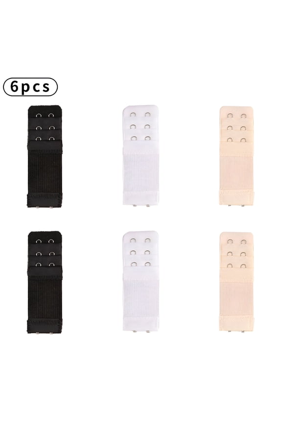 6Pcs Stretch Elastic Bra Extender, 2-Hook
