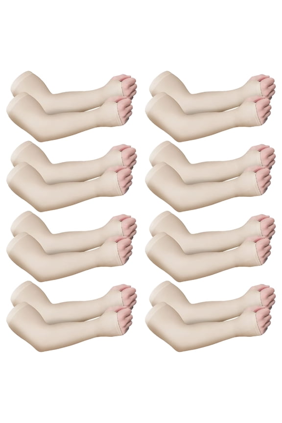 8 Pairs Elderly Skin Protector Sleeves Thin Skin Arm Sleeve Bruise Protective from Abrasions Tear Sun Exposure Compression Bruising Arm Protection Sleeve for Men Women