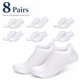 thumbnail image 1 of 8 Pairs Ankle Socks Women's Thin Athletic Running Low Cut No Show Sport Socks With Heel Tab, 1 of 11