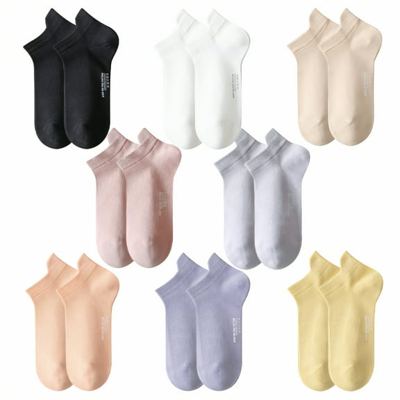 TELOLY 8Pairs Ankle Socks for Women,100%Cotton Womens No Show Socks Size 7-9,Low Cut Socks