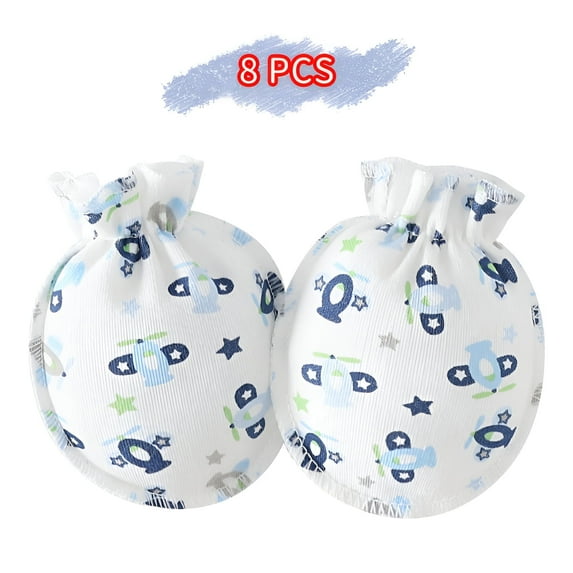 TELOLY 8Pcs Baby Mittens,Allergy-Free Design Baby Mittens Newborn,Exquisite Cartoons Newborn Mittens,Style2