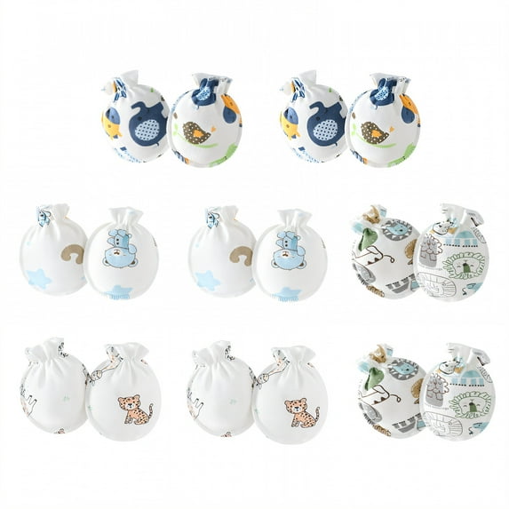TELOLY 8 Pairs Baby Mittens,Cotton Mittens for Newborn Baby Boy,Baby Mittens 0-6 Months,Style3